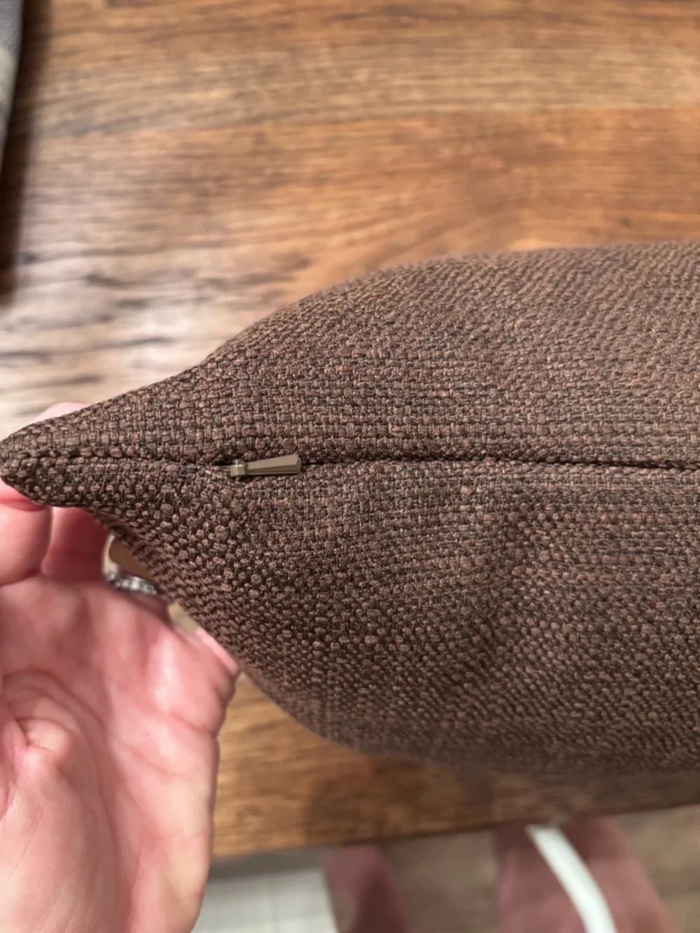 Howard Elliot Designer Chocolate Textured Lumbar Pillow 14x22 Down Insert NWT